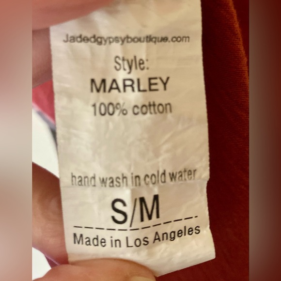 BOHO Vintage Jaded Gypsy Women's Rust Red Bob Marley Graphic Band Tee - Picture 13 of 13